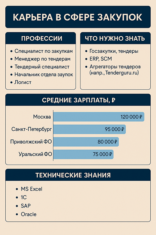диапазоны зарплат в сфере закупок и тендеров